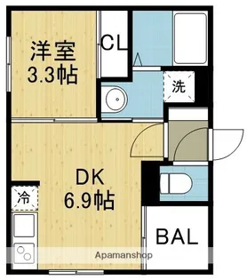 ハーモニーテラス新今里V【1階】の間取り