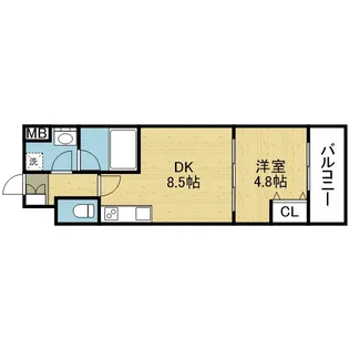 プラウディア今里【3階】の間取り