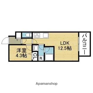プラウディア今里【6階】の間取り