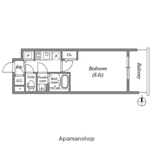 カーサレグラス城東セントラル【709号室】の間取り