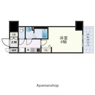 プレサンスOSAKA東中本エシデル【15階】の間取り