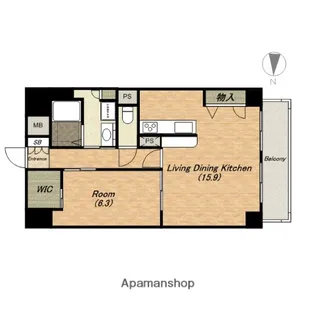 グランルージュ谷町六丁目【5階】の間取り