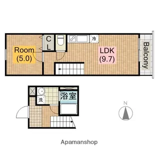 フジパレス谷町A棟【2階】の間取り