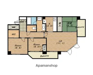 プライムメゾン夕陽ヶ丘【201号室】の間取り