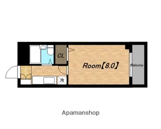 アパルト四天王寺Ⅱ【501号室】の間取り