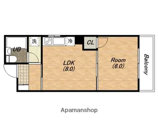 ヴェルデ上一【402号室】の間取り