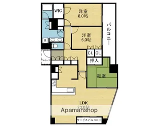 レジデンスタワー上本町【12階】の間取り