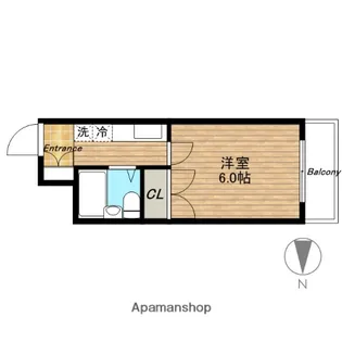 石田マンション【6D号室】の間取り