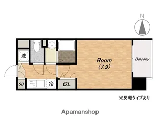 アドバンス上町台Ⅱクレイドル【3階】の間取り