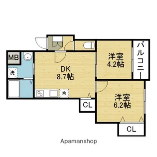 F ASECIA BRES【302号室】の間取り