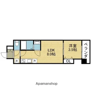 Mv.ms大阪新加美【8階】の間取り