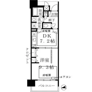 ロイヤルパークスなんば【0505号室】の間取り