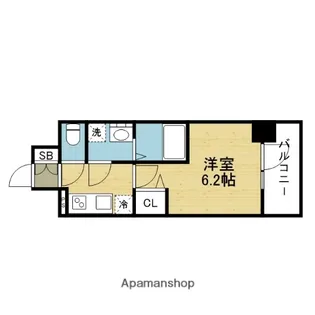 エスリードザ・カレント大阪【7階】の間取り