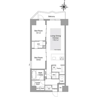 コンフォリア・リヴ谷町四丁目【0401号室】の間取り