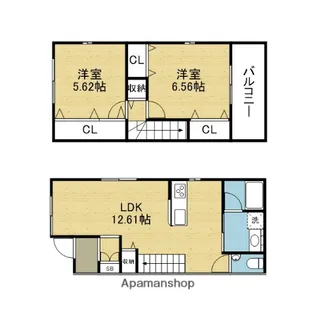 大阪府大阪市天王寺区筆ケ崎町【一戸建】の間取り