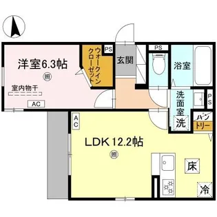 アザレア深江橋【1階】の間取り