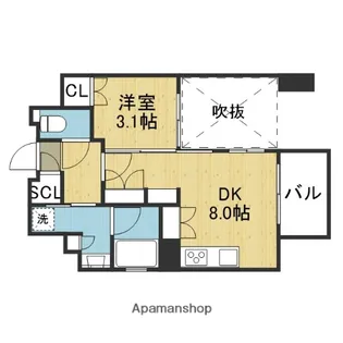 ソルティア大手前【4階】の間取り