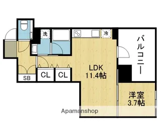 グランドメゾン谷町4丁目【16階】の間取り