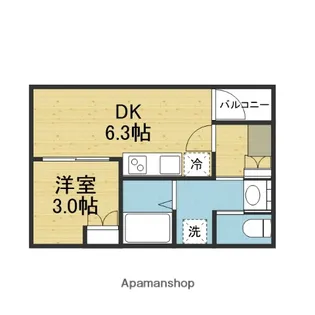 ハーモニーテラス東中川【202号室】の間取り