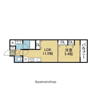 スプランディッド上本町WESTⅡ【5階】の間取り