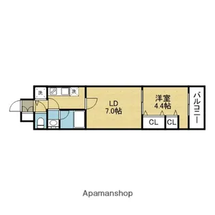 スプランディッド上本町WESTⅡ【9階】の間取り