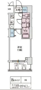 スプランディッド上本町WEST【15階】の間取り