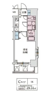 スプランディッド上本町WEST【3階】の間取り