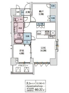 スプランディッド上本町WEST【3階】の間取り