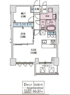 スプランディッド上本町WEST【3階】の間取り
