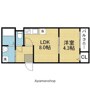 グランディオ鶴橋【1階】の間取り