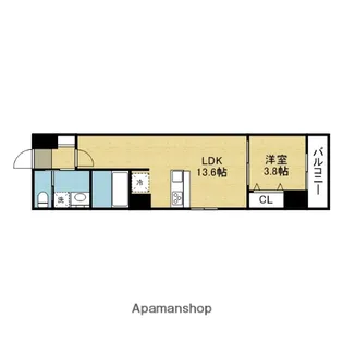 M.HILLS本町東【5階】の間取り