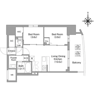 コンフォリア・リヴ大阪本町【0903号室】の間取り