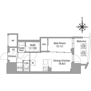 コンフォリア・リヴ大阪本町【0904号室】の間取り