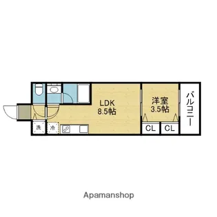 スプランディッド本町東DUE【10階】の間取り