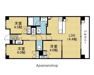 グランカサーレ玉造【9階】の間取り