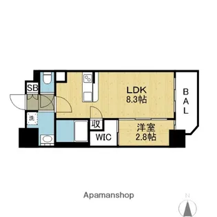 セレニテ夕陽丘エクラ【10階】の間取り