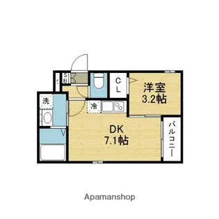 ハーモニーテラス巽西【2階】の間取り