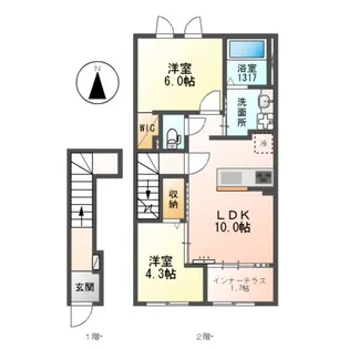 メゾン・ド・ヴェルデ若江【2階】の間取り