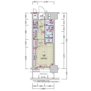 プレサンス鶴橋トレヴィエ【6階】の間取り