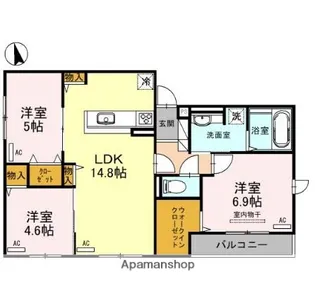 クラシスト新今里【101号室】の間取り