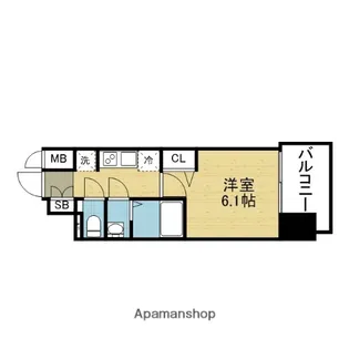 プレサンス緑橋ソレアス【6階】の間取り