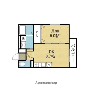 1LDKの間取り画像