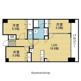 リバーガーデン四天王寺【11階】の間取り