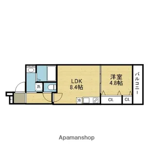 1LDKの間取り画像