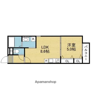 1LDKの間取り画像