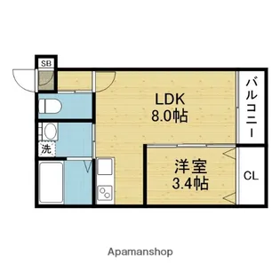 H−MAISON巽中【2階】の間取り