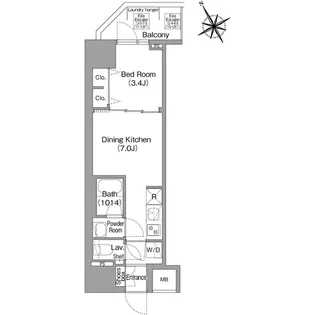 コンフォリア・リヴ天王寺寺田町ソルテラス【0901号室】の間取り