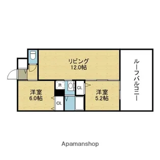 PARKHILLS安堂寺町【8階】の間取り