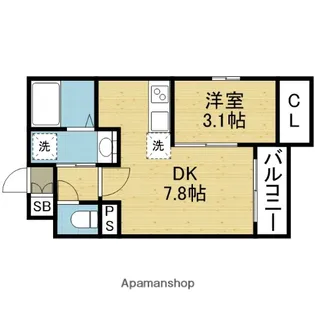 (仮称)ジーメゾン桃谷【3階】の間取り