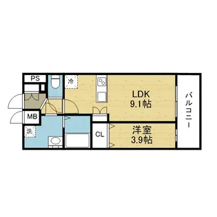アドバンス大阪クラージュ【10階】の間取り